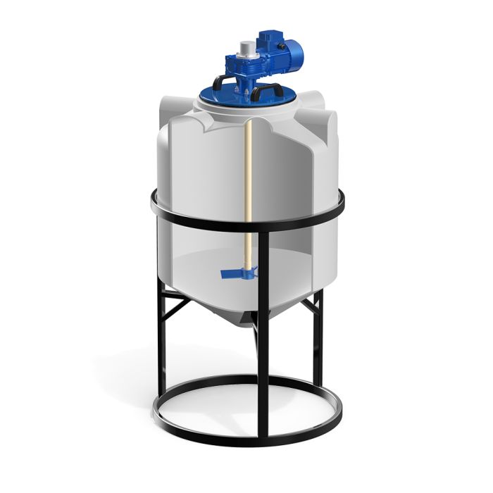 Емкость конусообразная Polimer-Group K 200, в обрешетке, 200л, с лопастной мешалкой