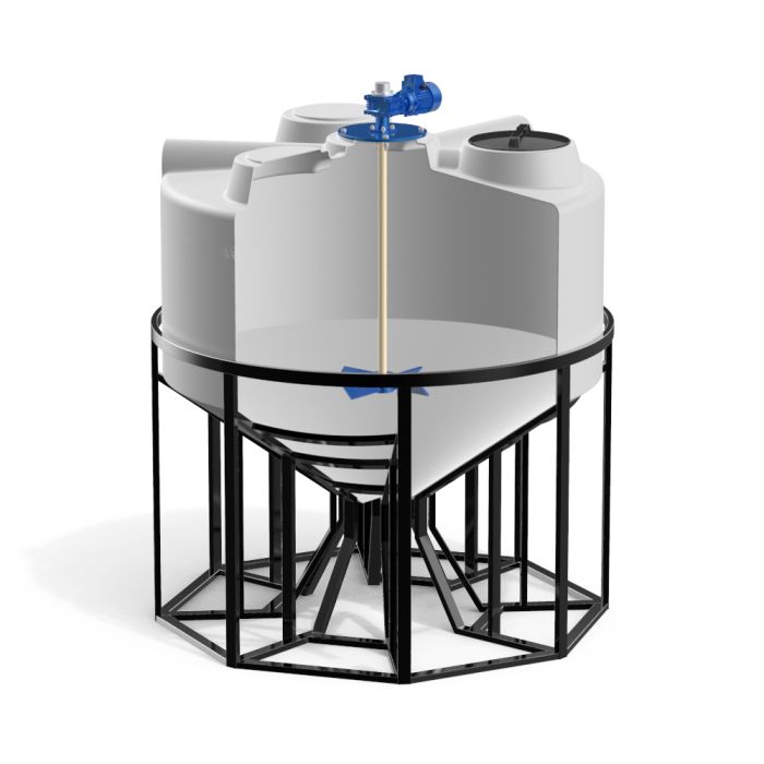Емкость конусообразная Polimer-Group KV 3000, в обрешетке, 3000л, с лопастной мешалкой