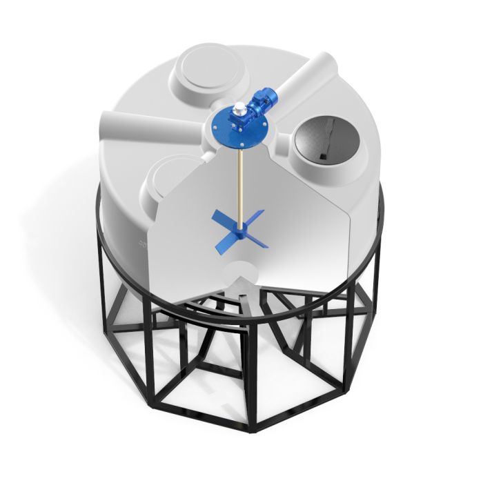 Емкость конусообразная Polimer-Group KV 3000, в обрешетке, 3000л, с лопастной мешалкой