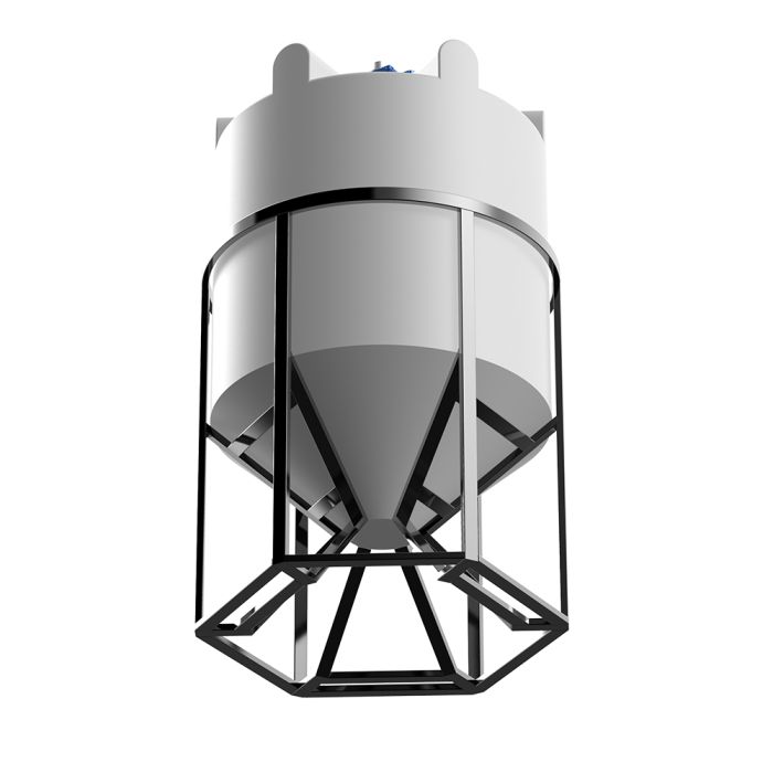 Емкость конусообразная Polimer-Group K 2000, в обрешетке, 2000л, с лопастной мешалкой