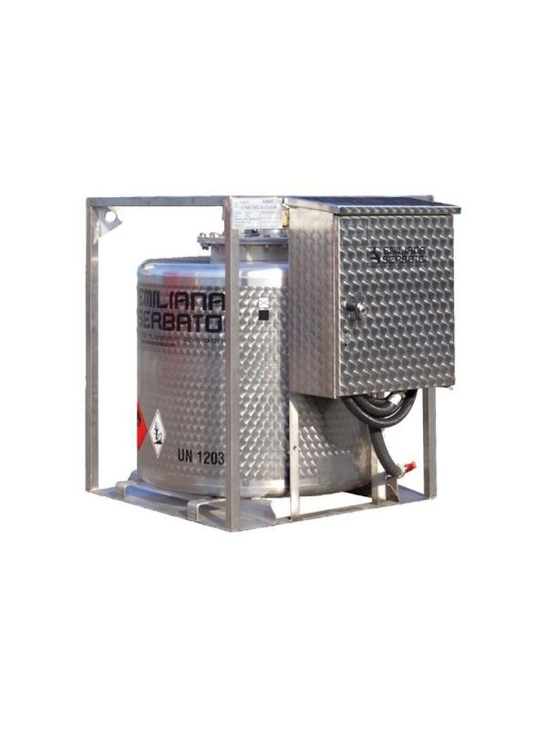 Мини АЗС для топлива Emiliana Serbatoi Traspo 330 INOX, 330л, 12В, 50л/мин, шланг 5м, авт.пистолет