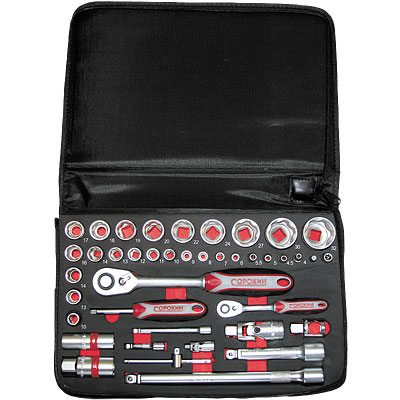 Набор инструментов Сорокин Multibox 1.202, 132 предмета, 1/2", 1/4"