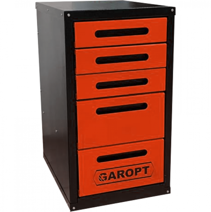 Тумба инструментальная для верстака Garopt GTY5.RED красная, 5 ящиков