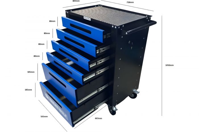 Тележка инструментальная Great Wolf GWT-B6L, закрытая, 6 ящиков