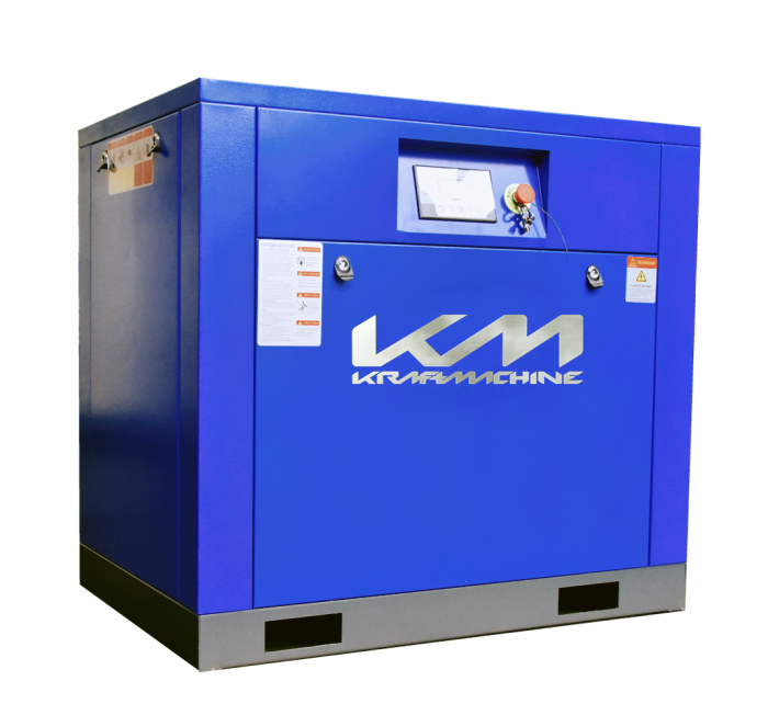 Винтовой компрессор KraftMachine KM15-8пВ-ЧРП, прямой привод, 8 бар, IP55, 2400л/мин, с частотным преобразователем