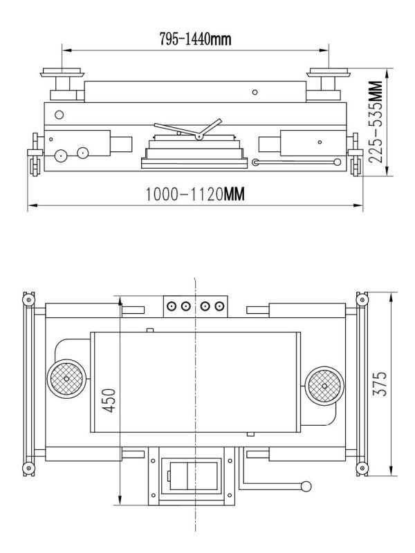 Траверса пневмогидравлическая Kraftwell KRWJ7P, 3 тонны