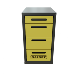 Тумба инструментальная для верстака Garopt GTY4.YELL жёлтая, 4 ящика