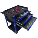 Тележка инструментальная Great Wolf GW-3ST1 Blue, с полкой и тремя ящиками, с набором инструментов 249пр.