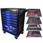 Тележка инструментальная Great Wolf GW-7ST1 Blue, 7 ящиков, с набором инструментов 249пр.