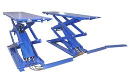 Подъемник автомобильный ножничный 3 тонны KraftWell KRW3FS_blue, электрогидравлический, 380В