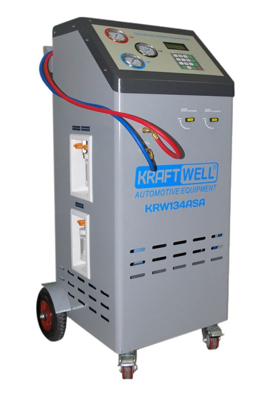 Станция для заправки автокондиционеров KraftWell KRW134ASA, полуавтоматическая, 60 л/мин