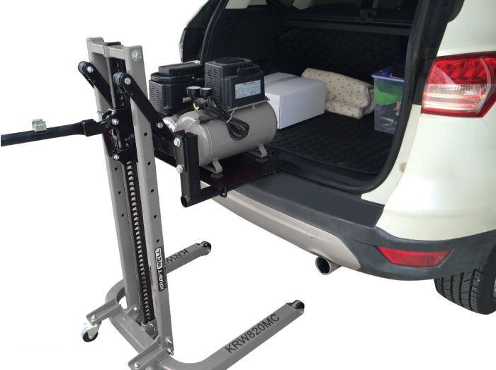 Подъемник одностоечный мобильный 820 кг механический KraftWell KRW820MC