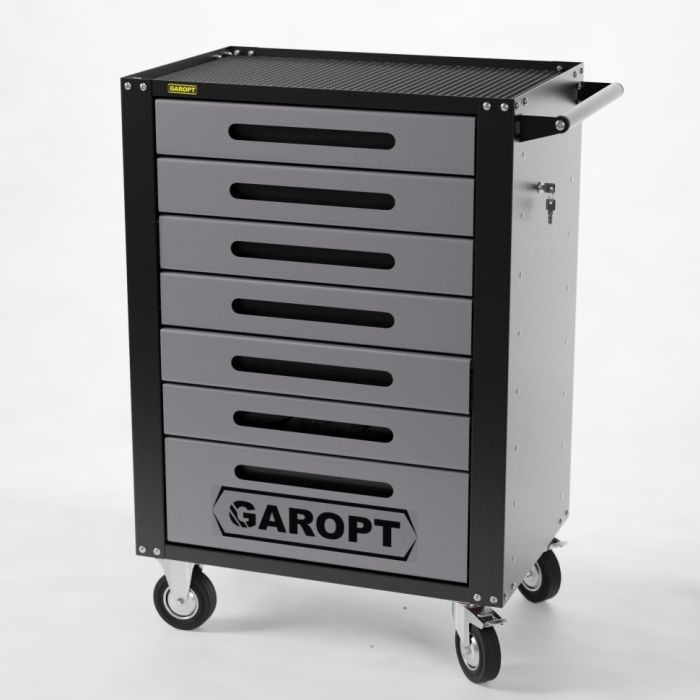 Тележка инструментальная Garopt High GTH7.GREY, закрытая, 7 ящиков, с доводчиками