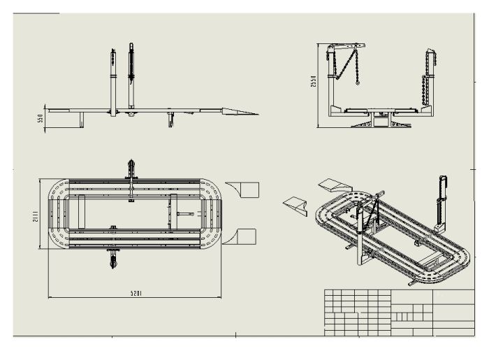 Стапель платформенный 3500кг KraftWell KRW5200B2V