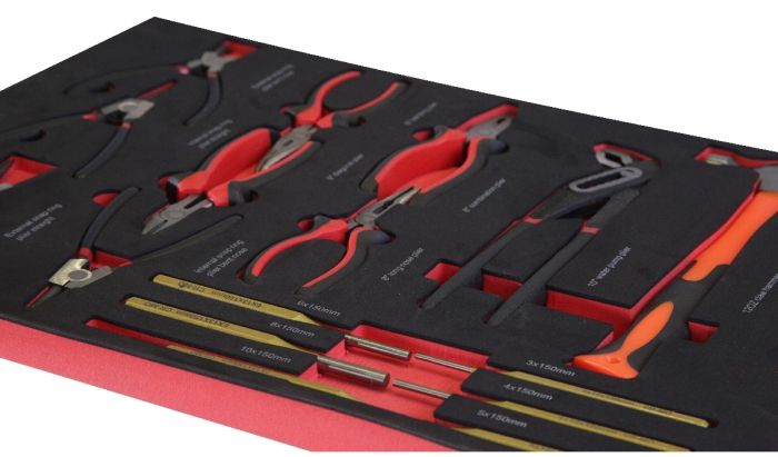Тележка инструментальная KraftWell KRW-TTB+SET277, закрытая, 7 ящиков, с комплектом инструментов 277пр.