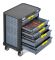 Тележка инструментальная KraftWell KRW-TTG+SET157, закрытая, 5 ящиков, с набором инструментов 157пр.