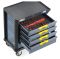 Тележка инструментальная KraftWell KRW-TTG+SET157, закрытая, 5 ящиков, с набором инструментов 157пр.