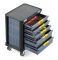 Тележка инструментальная KraftWell KRW-TTG+SET157, закрытая, 5 ящиков, с набором инструментов 157пр.