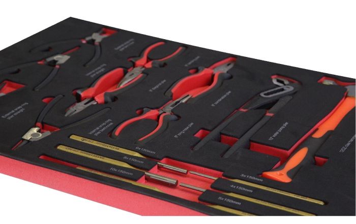 Тележка инструментальная KraftWell KRW-TTG+SET157, закрытая, 5 ящиков, с набором инструментов 157пр.