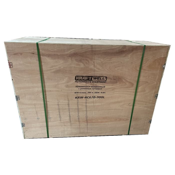 Поршневой компрессор KraftWell KRW-AC670-300L, ременной привод, 670 л/мин, 380В