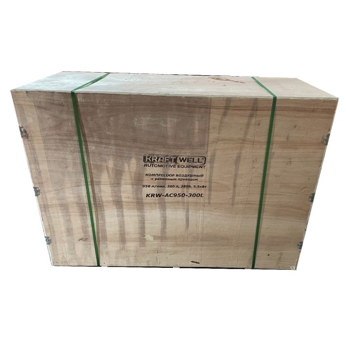 Поршневой компрессор KraftWell KRW-AC950-300L, ременной привод, 950 л/мин, 380В