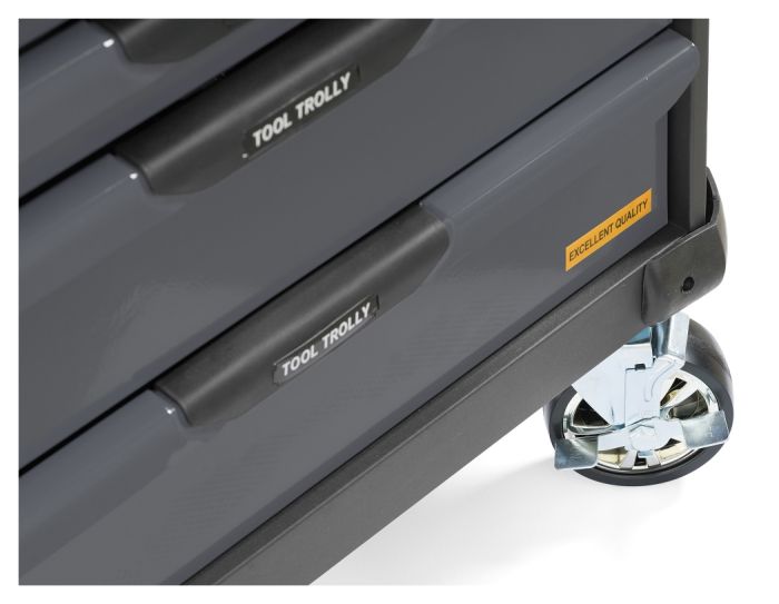 Тележка инструментальная KraftWell KRW-TTG+SET277, закрытая, 7 ящиков, с комплектом инструментов 277пр.