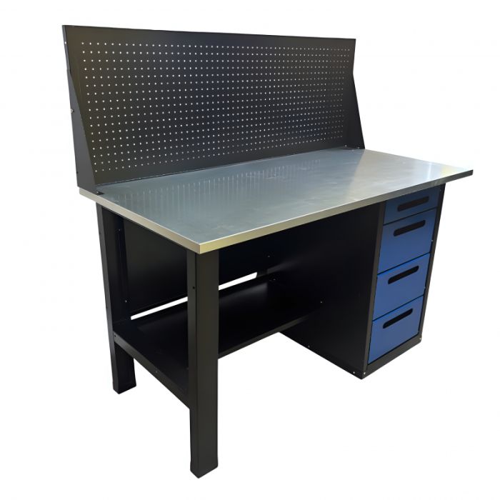 Верстак слесарный Great Wolf GWT-V1400B1, 4 ящика, с экраном