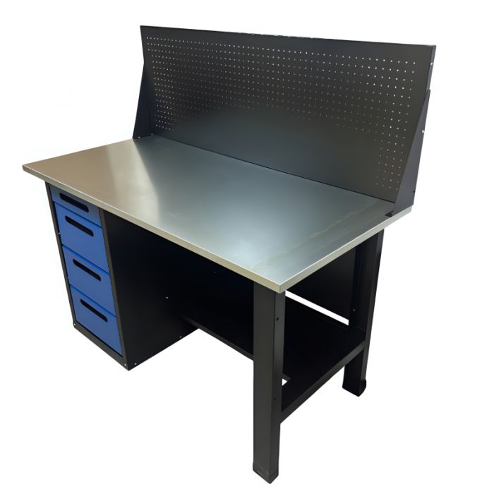 Верстак слесарный Great Wolf GWT-V1400BL1, 4 ящика, с экраном