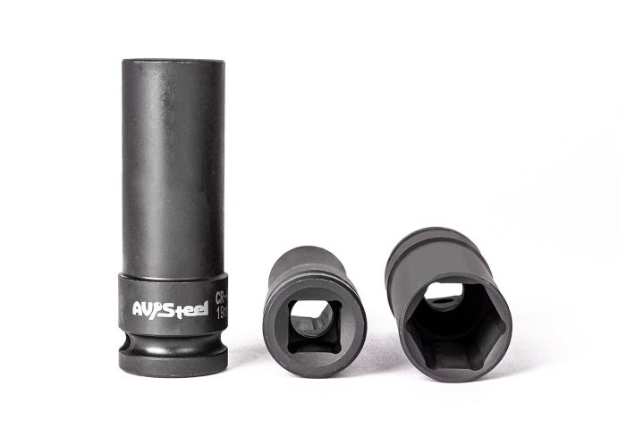 Набор ударных головок удлиненных тонкостенных AV Steel AV-729203, 1/2", 3 шт.