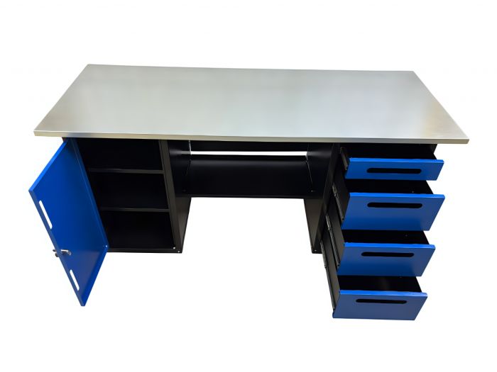 Верстак слесарный Great Wolf GWT-V1800B, 2 тумбы, 4 ящика, тумба с дверью