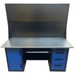 Верстак слесарный Great Wolf GWT-V1800B2, 2 тумбы, 4 ящика, тумба с дверью, дв. экран