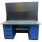 Верстак слесарный Great Wolf GWT-V1800BL2, 2 тумбы, 4 ящика, тумба с дверью, дв.экран