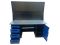 Верстак слесарный Great Wolf GWT-V1800BL2, 2 тумбы, 4 ящика, тумба с дверью, дв.экран