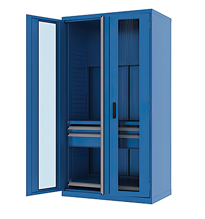 Шкаф инструментальный Ferrum TITAN 43.2202, двери со стеклом, 1 полка, 2 ящика
