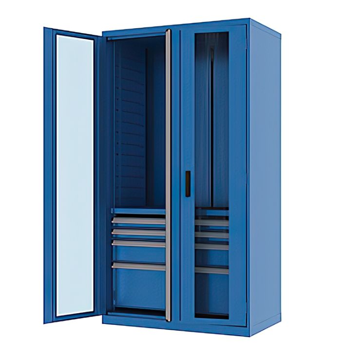 Шкаф инструментальный Ferrum TITAN 43.2203, двери со стеклом, 1 полка, 4 ящика