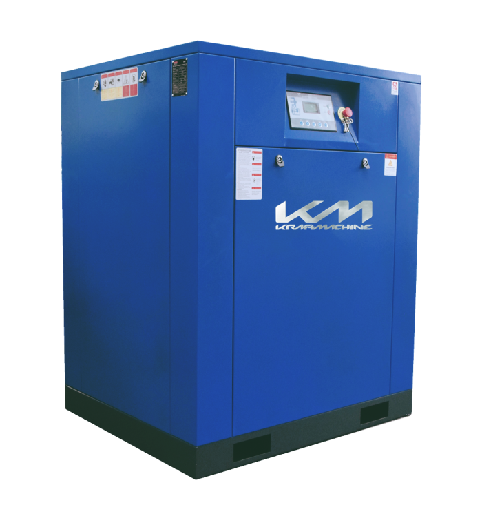 Винтовой компрессор KraftMachine KM30-10рВ-ЧРП, ременной привод, 10 бар, IP23, 4500л/мин, с частотным преобразователем