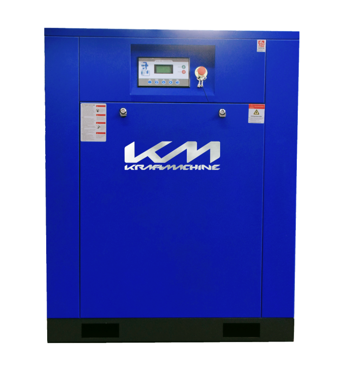 Винтовой компрессор KraftMachine KM30-10рВ-ЧРП, ременной привод, 10 бар, IP23, 4500л/мин, с частотным преобразователем