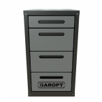 Тумба инструментальная для верстака Garopt GTY4.GREY серая, 4 ящика