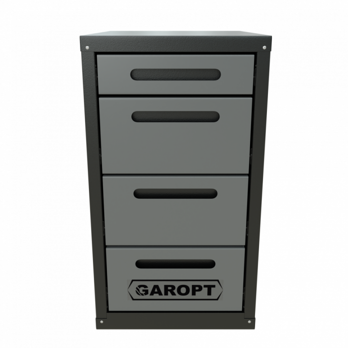 Тумба инструментальная для верстака Garopt GTY4.GREY серая, 4 ящика
