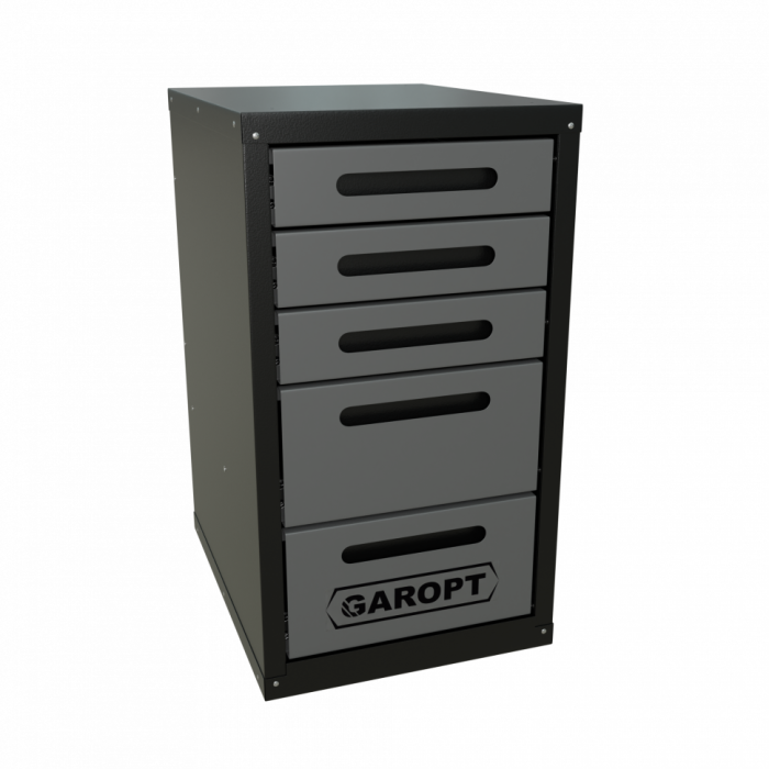 Тумба инструментальная для верстака Garopt GTY5.GREY серая, 5 ящиков