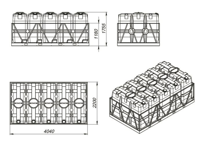 Кассета (5 шт) ЭкоПром SK 2000, 2000 литров