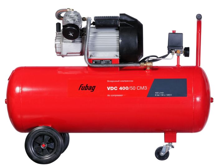 Поршневой компрессор Fubag VDС 400/50 CM3, коаксиальный привод, масляный, 400 л/мин, 220В