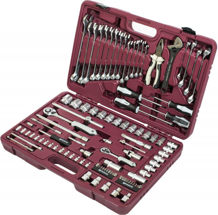 Набор инструментов в кейсе Thorvik UTS0101, 101 предмет, с трещоткой, 1/2", 1/4"