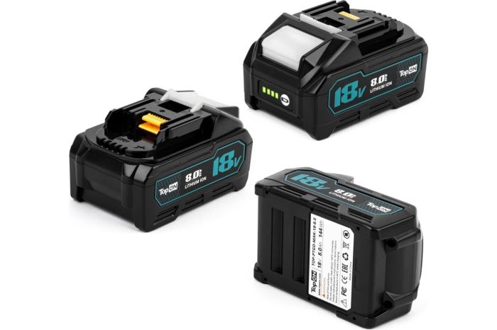 Аккумулятор Li-Ion для гайковёрта TopOn BL1860B TOP-PTGD-MAK-18-8.0, 18В, 8Ач