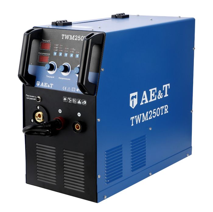 Сварочный полуавтомат AE&T TWM250TR, MMA, MIG/MAG, 220В, 250А, с тележкой