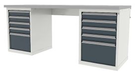 Верстак слесарный Ferrum TITAN 41.32505, двухтумбовый, 5+5 ящиков