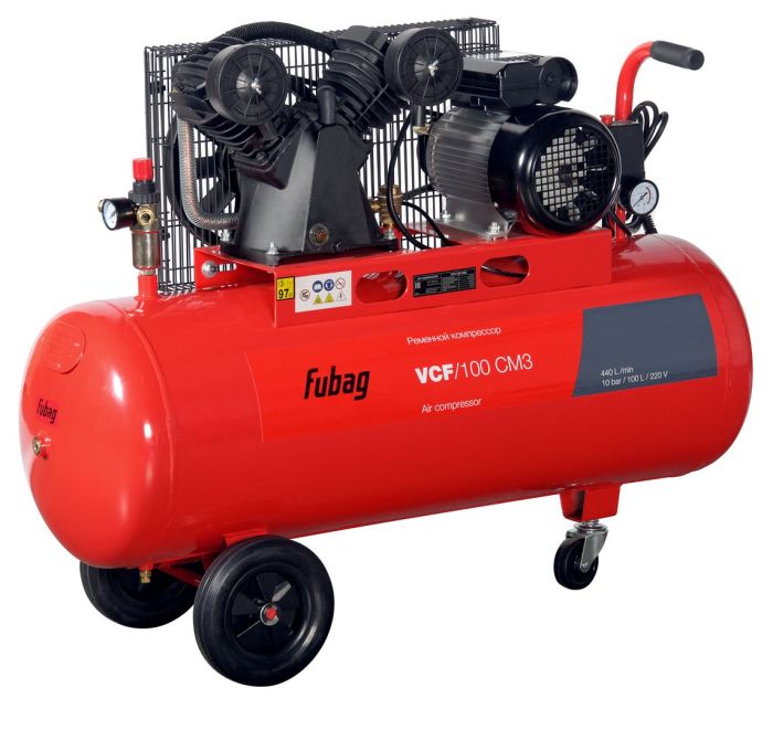 Поршневой компрессор Fubag VCF/100 CM3, ременной привод, масляный, 440 л/мин, 220В