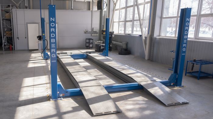 Подъемник четырехстоечный 6,5 тонн Nordberg 4465B, электрогидравлический, для сход развала, 380В