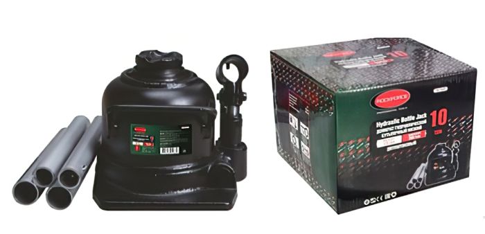 Домкрат бутылочный 10 тонн Rock Force RF-TH81003, автомобильный, двухштоковый