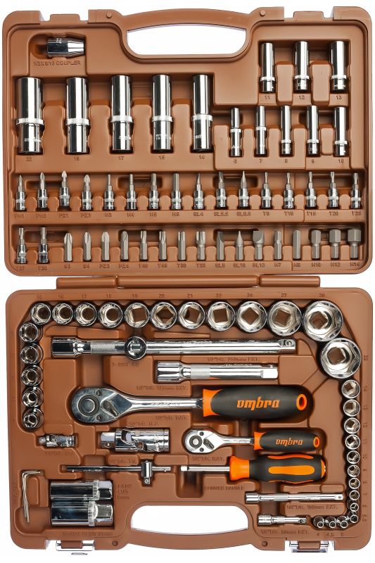 Набор инструментов в кейсе Ombra OMT94S, 94 предмета, с трещоткой, 1/4", 1/2"